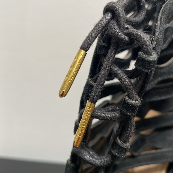 Sam Edelman Black Suede High-Heeled Gladiator Sandal 6.5 Lace Up Back Zipper - Picture 12 of 12